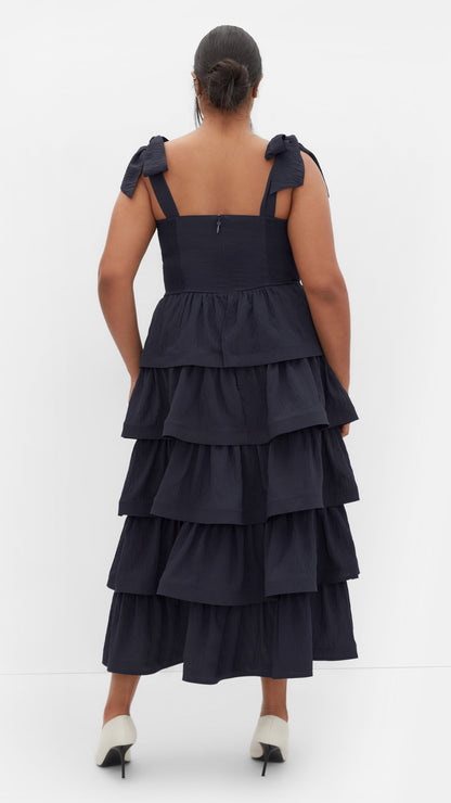 Elina Ruffle Midi Dress